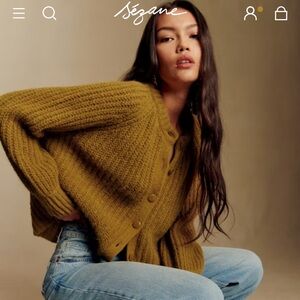 Sezane Emile Cardigan in Gold